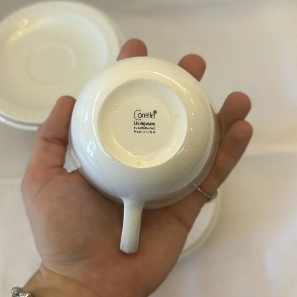 Corelle Cups Centura Plates by Corning Cup and Plate Set of 6 for 2 - Picture 4 of 6